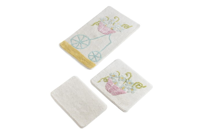 Mijölnir Alacati - Yellow Juego de Alfombrillas de Baño de 3 Piezas Mijölnir Alacati - Yellow Juego de Alfombrillas de Baño de 3 Piezas